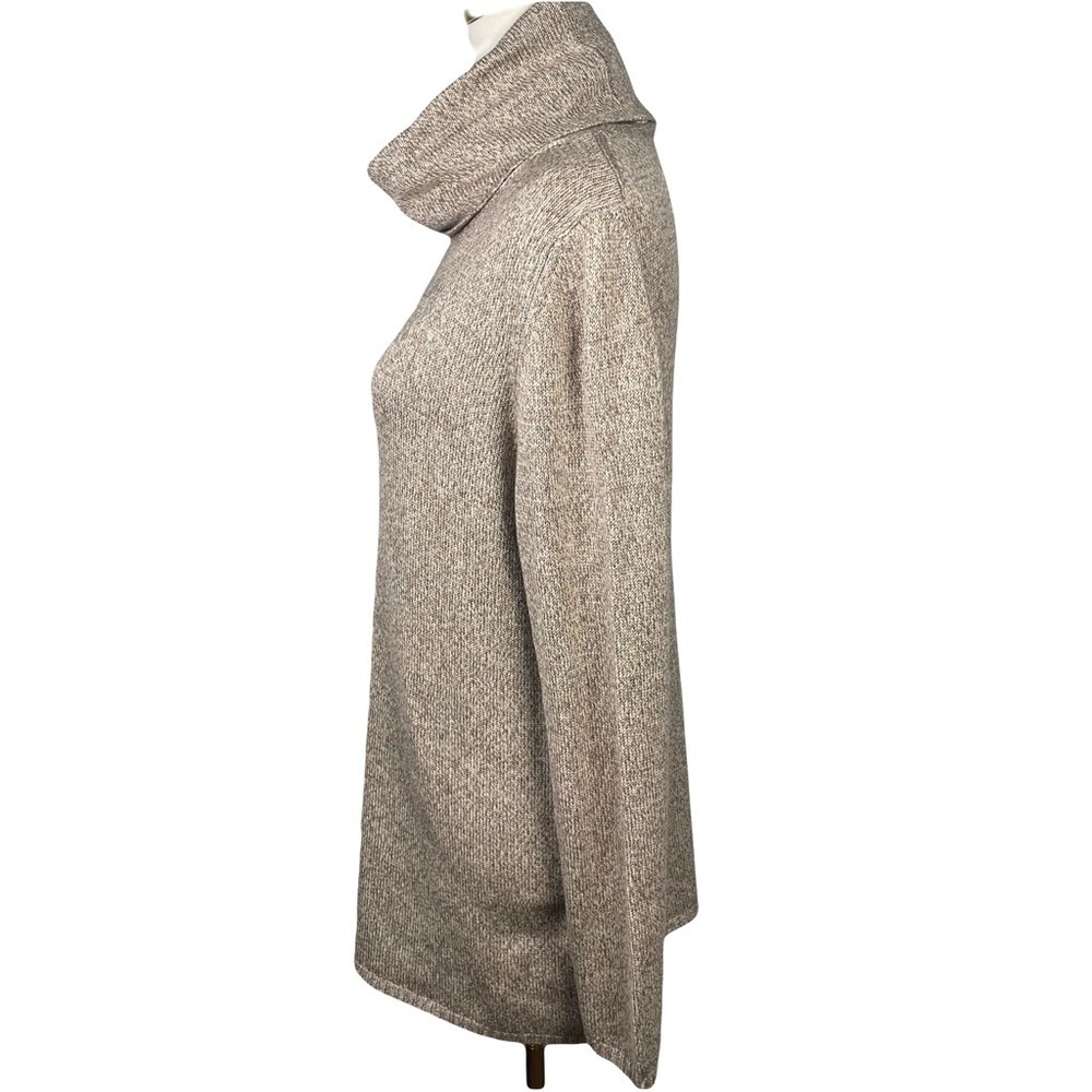 Belford for Neiman Marcus Silk Blend Turtleneck Sweater Heather Brown Tan Large - Picture 5 of 11